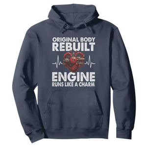 Open Heart Surgery Hoodie Original Body Rebuilt Engine Runs Like A Charm TS09 Navy Print Your Wear