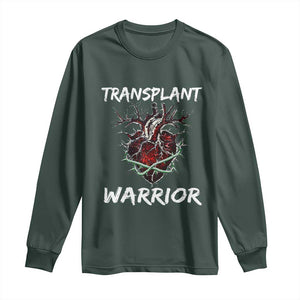 Heart Transplant Warrior Long Sleeve Shirt TS09 Dark Forest Green Print Your Wear