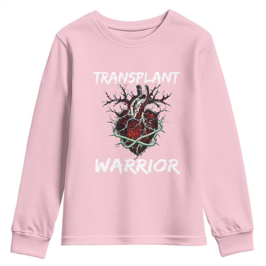 Heart Transplant Warrior Youth Sweatshirt TS09 Light Pink Print Your Wear