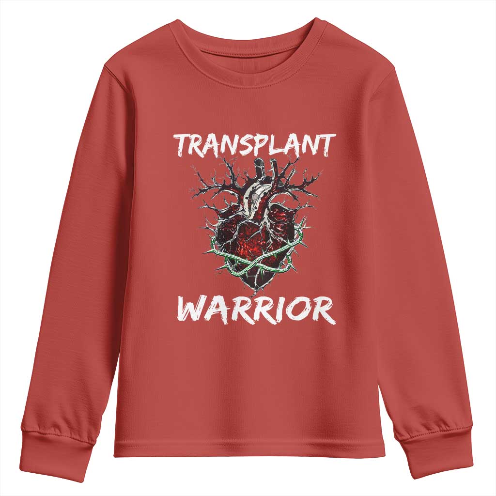 Heart Transplant Warrior Youth Sweatshirt TS09 Red Print Your Wear