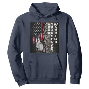 Heart Transplant Warrior Hoodie Surgery Survivor American Flag TS09 Navy Print Your Wear