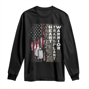 Heart Transplant Warrior Long Sleeve Shirt Surgery Survivor American Flag TS09 Black Print Your Wear