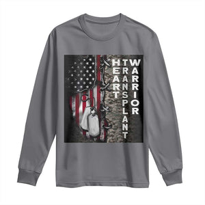 Heart Transplant Warrior Long Sleeve Shirt Surgery Survivor American Flag TS09 Charcoal Print Your Wear