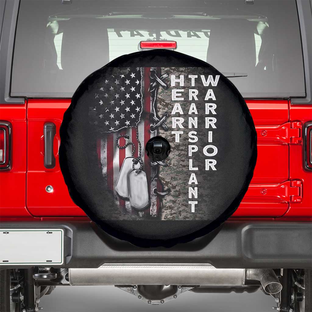 Heart Transplant Warrior Spare Tire Cover Surgery Survivor American Flag TS09 Black Print Your Wear