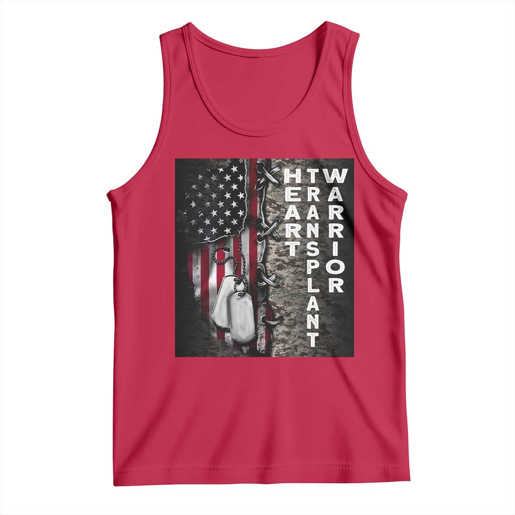 Heart Transplant Warrior Tank Top Surgery Survivor American Flag TS09 Red Print Your Wear