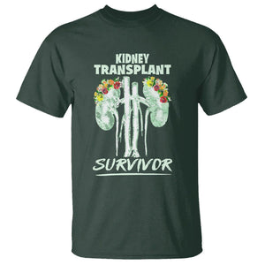 Kidney Transplant Survivor Organ Recipient T Shirt TS09 Dark Forest Green Printyourwear