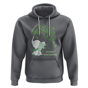 I Wear Green For Kidney Disease Awareness Elephant Survivors Hoodie TS09 Charcoal Printyourwear