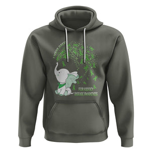 I Wear Green For Kidney Disease Awareness Elephant Survivors Hoodie TS09 Military Green Printyourwear