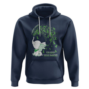 I Wear Green For Kidney Disease Awareness Elephant Survivors Hoodie TS09 Navy Printyourwear