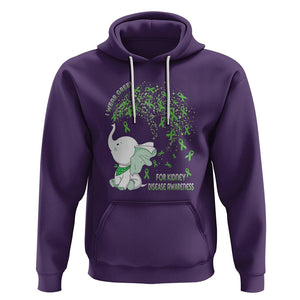 I Wear Green For Kidney Disease Awareness Elephant Survivors Hoodie TS09 Purple Printyourwear