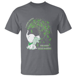 I Wear Green For Kidney Disease Awareness Elephant Survivors T Shirt TS09 Charcoal Printyourwear