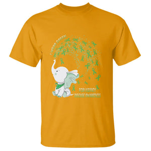 I Wear Green For Kidney Disease Awareness Elephant Survivors T Shirt TS09 Gold Printyourwear