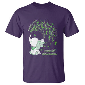 I Wear Green For Kidney Disease Awareness Elephant Survivors T Shirt TS09 Purple Printyourwear