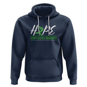 Hope Kidney Disease Awareness Month Green Ribbon Hoodie TS09 Navy Printyourwear