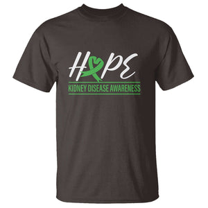 Hope Kidney Disease Awareness Month Green Ribbon T Shirt TS09 Dark Chocolate Printyourwear