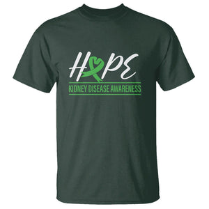 Hope Kidney Disease Awareness Month Green Ribbon T Shirt TS09 Dark Forest Green Printyourwear