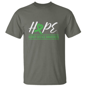 Hope Kidney Disease Awareness Month Green Ribbon T Shirt TS09 Military Green Printyourwear