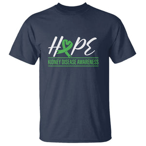 Hope Kidney Disease Awareness Month Green Ribbon T Shirt TS09 Navy Printyourwear