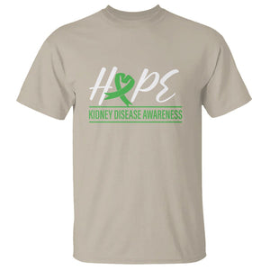 Hope Kidney Disease Awareness Month Green Ribbon T Shirt TS09 Sand Printyourwear