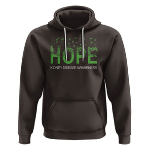 Kidney Disease Awareness Month Hoodie Hope Green Ribbon Support TS09 Dark Chocolate Printyourwear