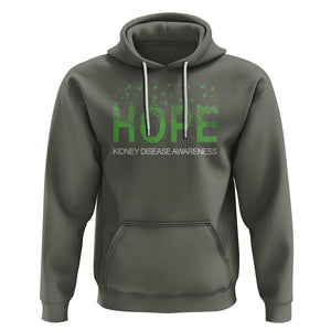 Kidney Disease Awareness Month Hoodie Hope Green Ribbon Support TS09 Military Green Printyourwear