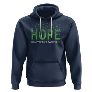 Kidney Disease Awareness Month Hoodie Hope Green Ribbon Support TS09 Navy Printyourwear