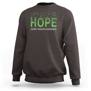 Kidney Disease Awareness Month Sweatshirt Hope Green Ribbon Support TS09 Dark Chocolate Printyourwear