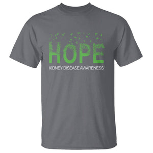 Kidney Disease Awareness Month T Shirt Hope Green Ribbon Support TS09 Charcoal Printyourwear