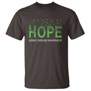 Kidney Disease Awareness Month T Shirt Hope Green Ribbon Support TS09 Dark Chocolate Printyourwear