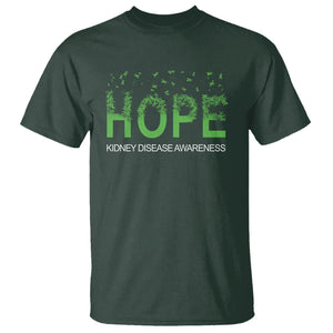 Kidney Disease Awareness Month T Shirt Hope Green Ribbon Support TS09 Dark Forest Green Printyourwear