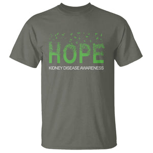 Kidney Disease Awareness Month T Shirt Hope Green Ribbon Support TS09 Military Green Printyourwear