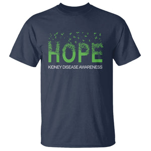 Kidney Disease Awareness Month T Shirt Hope Green Ribbon Support TS09 Navy Printyourwear