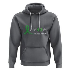 Kidney Disease Awareness Month Hoodie Heartbeat Transplant Organ Donor TS09 Charcoal Printyourwear