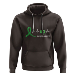 Kidney Disease Awareness Month Hoodie Heartbeat Transplant Organ Donor TS09 Dark Chocolate Printyourwear