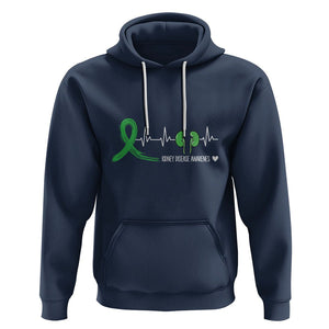 Kidney Disease Awareness Month Hoodie Heartbeat Transplant Organ Donor TS09 Navy Printyourwear