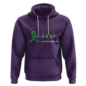 Kidney Disease Awareness Month Hoodie Heartbeat Transplant Organ Donor TS09 Purple Printyourwear