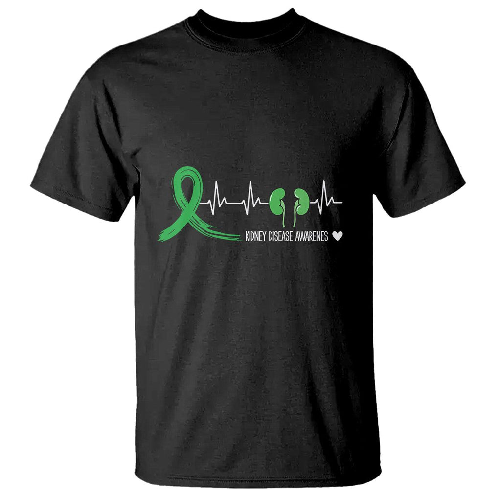 Kidney Disease Awareness Month T Shirt Heartbeat Transplant Organ Donor TS09 Black Printyourwear