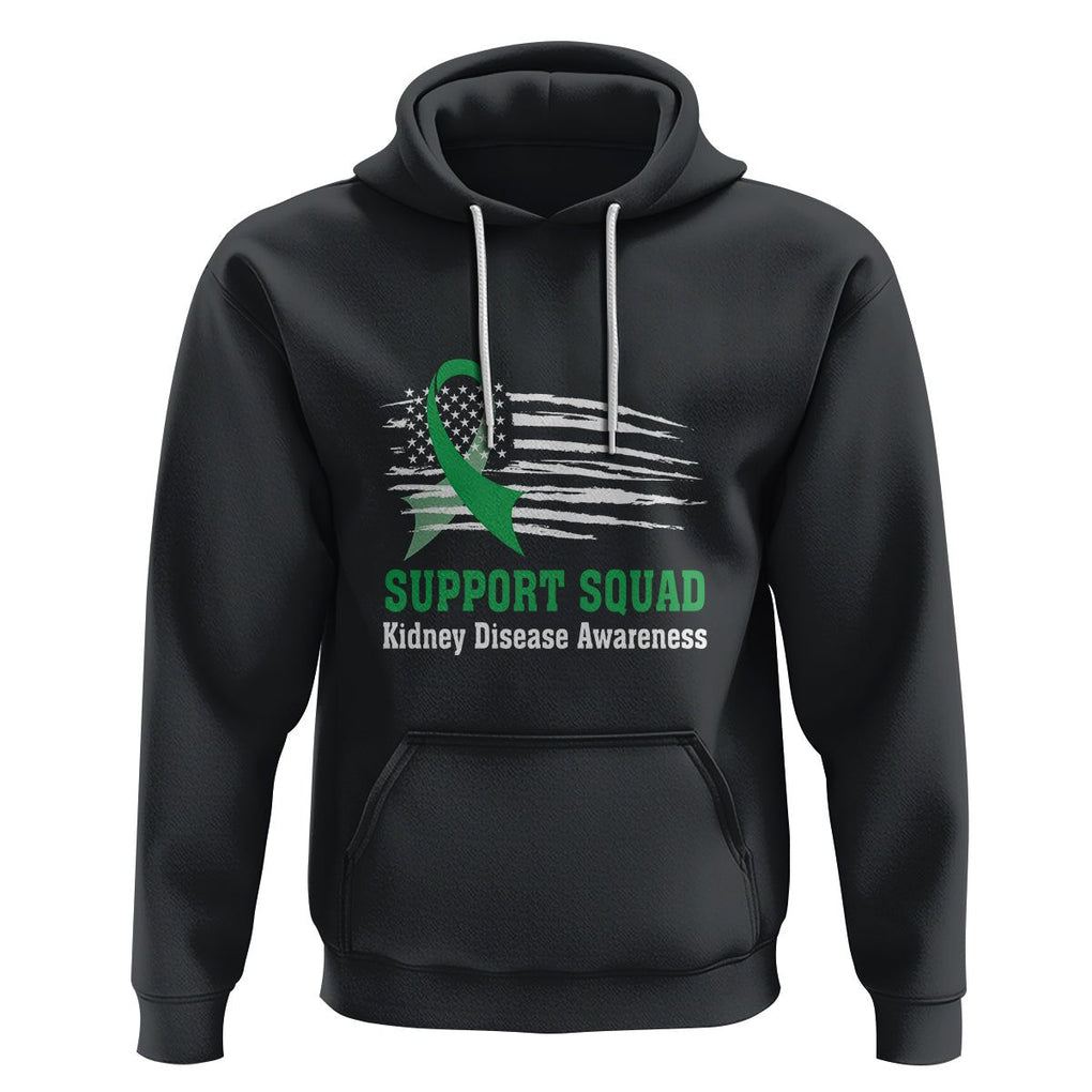 Kidney Disease Awareness Month Hoodie Support Squad USA Flag Strong Warrior TS09 Black Printyourwear