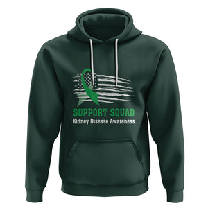 Kidney Disease Awareness Month Hoodie Support Squad USA Flag Strong Warrior TS09 Dark Forest Green Printyourwear