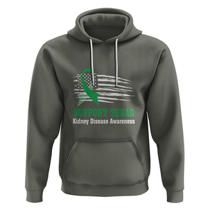 Kidney Disease Awareness Month Hoodie Support Squad USA Flag Strong Warrior TS09 Military Green Printyourwear