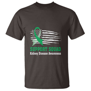 Kidney Disease Awareness Month T Shirt Support Squad USA Flag Strong Warrior TS09 Dark Chocolate Printyourwear