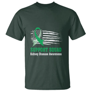 Kidney Disease Awareness Month T Shirt Support Squad USA Flag Strong Warrior TS09 Dark Forest Green Printyourwear