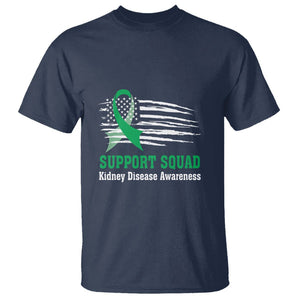 Kidney Disease Awareness Month T Shirt Support Squad USA Flag Strong Warrior TS09 Navy Printyourwear