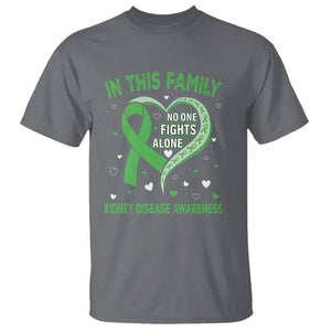 Kidney Disease Awareness Month T Shirt No One Fights Alone In This Family TS09 Charcoal Printyourwear