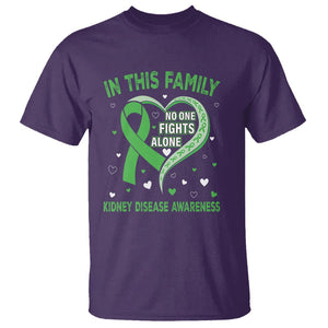 Kidney Disease Awareness Month T Shirt No One Fights Alone In This Family TS09 Purple Printyourwear