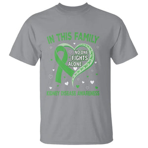 Kidney Disease Awareness Month T Shirt No One Fights Alone In This Family TS09 Sport Gray Printyourwear