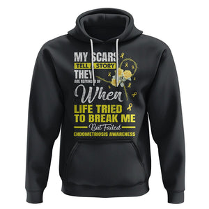 Endometriosis Awareness Hoodie My Scars Tell A Story When Life Tried To Break Me But Failed TS09 Black Printyourwear