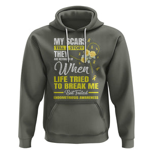 Endometriosis Awareness Hoodie My Scars Tell A Story When Life Tried To Break Me But Failed TS09 Military Green Printyourwear