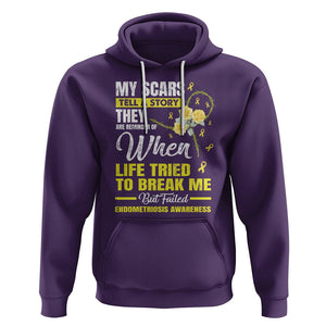 Endometriosis Awareness Hoodie My Scars Tell A Story When Life Tried To Break Me But Failed TS09 Purple Printyourwear