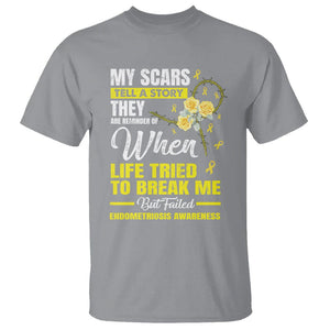 Endometriosis Awareness T Shirt My Scars Tell A Story When Life Tried To Break Me But Failed TS09 Sport Gray Printyourwear